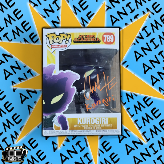 Chuck Huber signed My Hero Academia Kurogiri Funko #789 autograph QR code OCCM-O