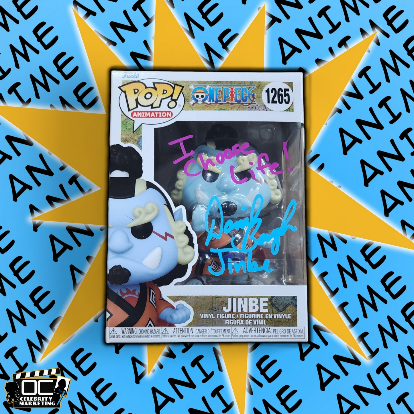 Daniel Baugh signed One Piece Jinbe Funko #1265 autograph QR code OCCM -Q1 (M&B)