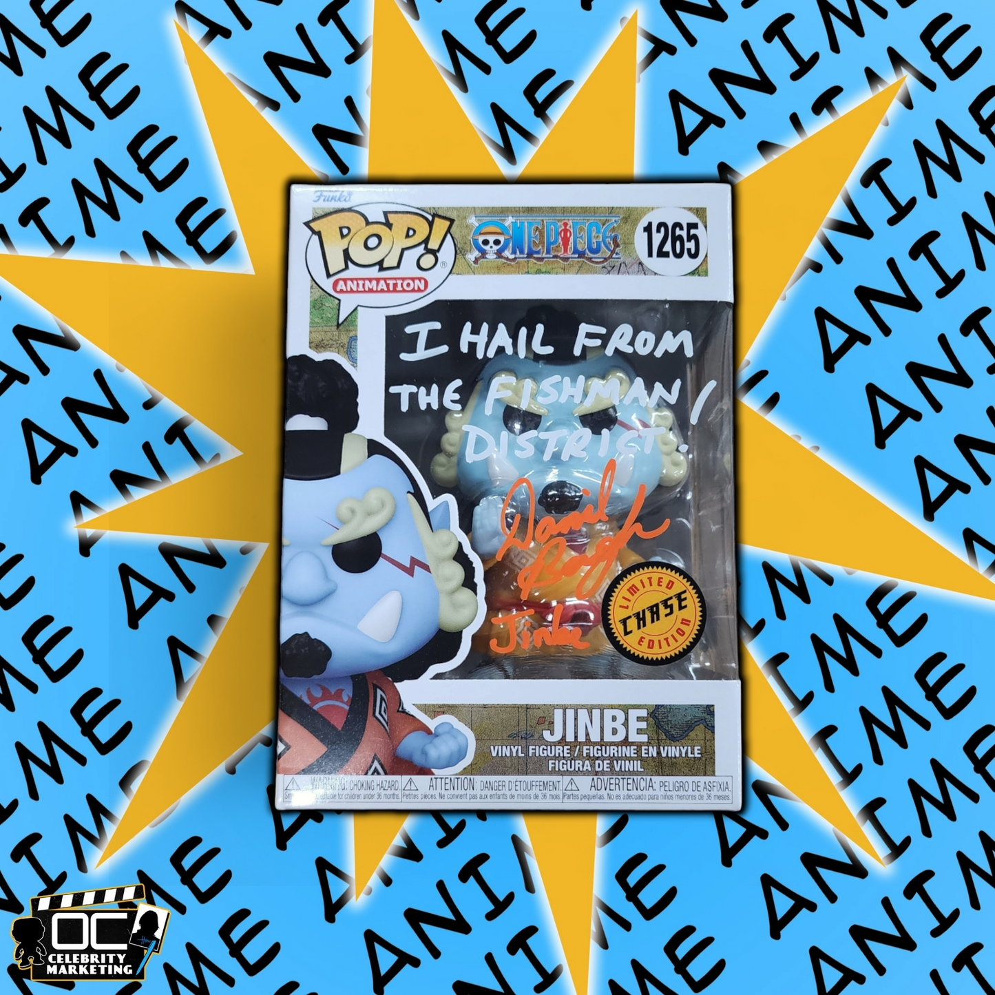 Daniel Baugh signed One Piece Jinbe LE CHASE Funko #1265 QR code OCCM -Q2 (W&O)