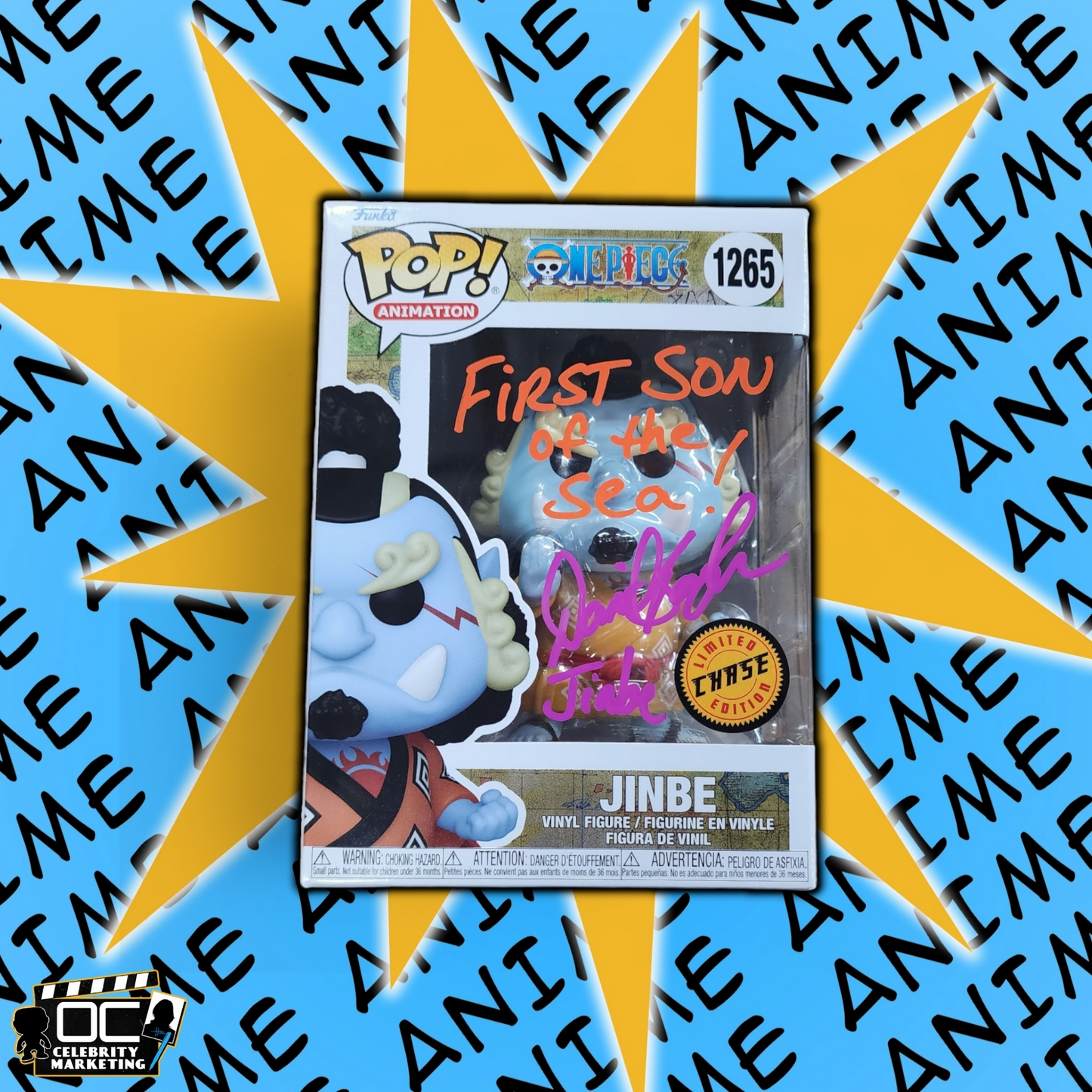 Daniel Baugh signed One Piece Jinbe LE CHASE Funko #1265 QR code OCCM -Q7 (O&M)