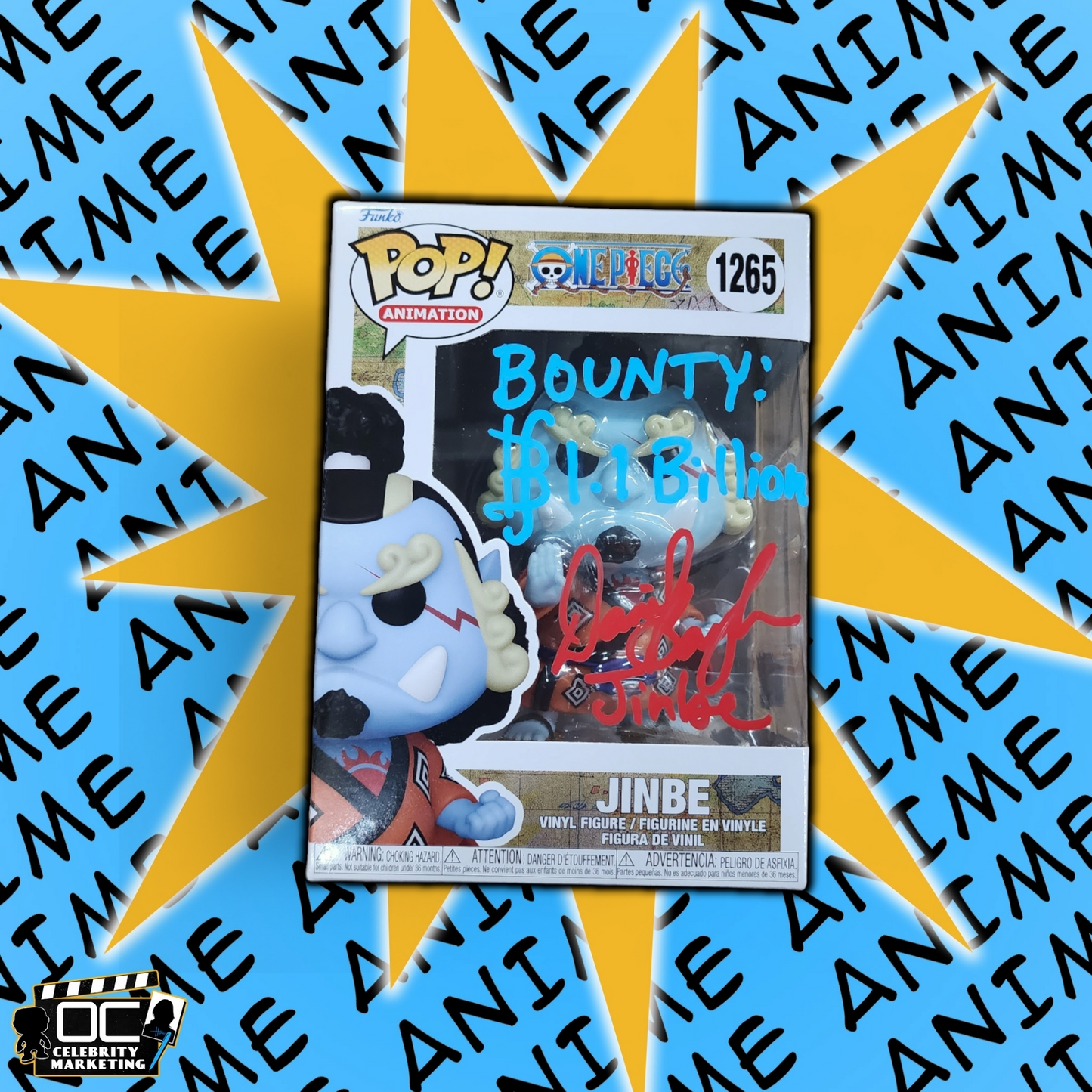 Daniel Baugh signed One Piece Jinbe Funko #1265 autograph QR code OCCM -Q5 (B&R)