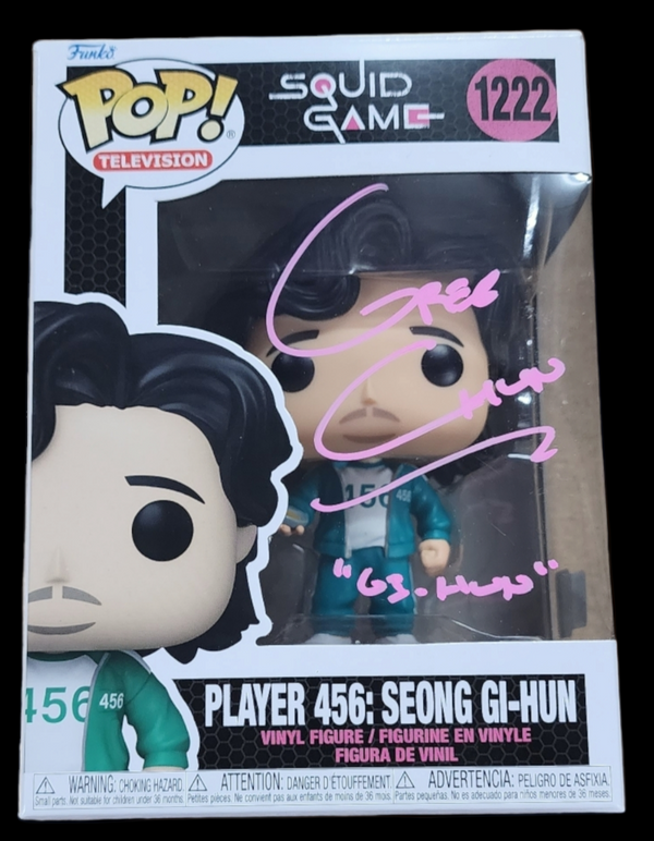Greg Chun signed Netflix Squid Game Player 456: Seong GiHun Funko Pop! - Pink