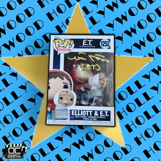 Matt De Meritt signed Elliott & E.T. Funko #1252 autograph QR code OCCM-Yellow