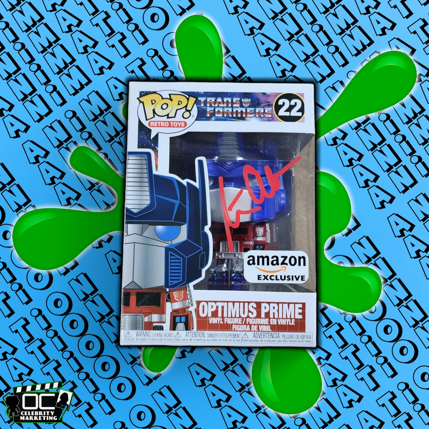 Peter Cullen signed Transformers Amazon Exclusive Optimus Prime Funko QR OCCM-R