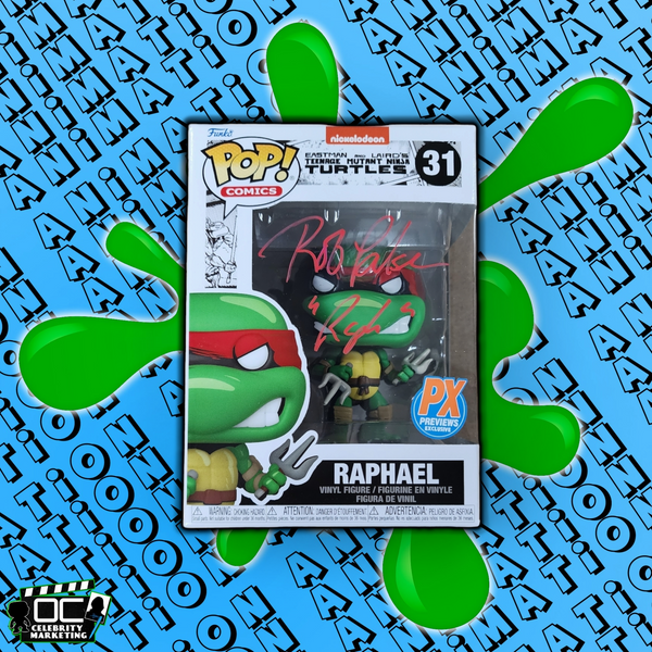 Rob Paulsen signed Nickelodeon TMNT Previews Exclusive Raphael Funko #31 QR OCCM
