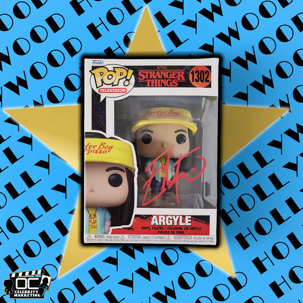 Eduardo Franco signed Netflix Stranger Things Argyle Funko #1302 OCCM QR code-R