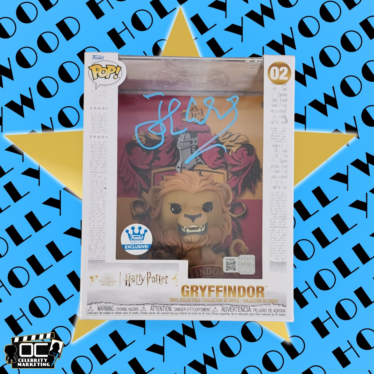 John Cleese signed Funko.com Harry Potter Gryffindor Funko #02 OCCM QR code - B