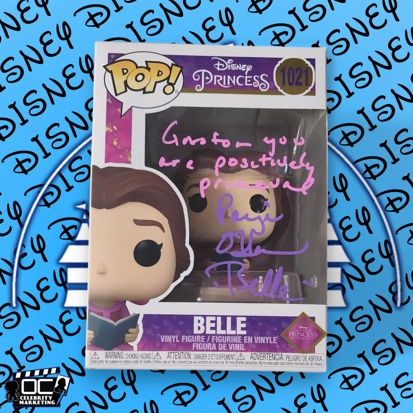 Paige O'Hara signed Ultimate Princess Celebration Belle Funko 1021 OCCM QR-PP