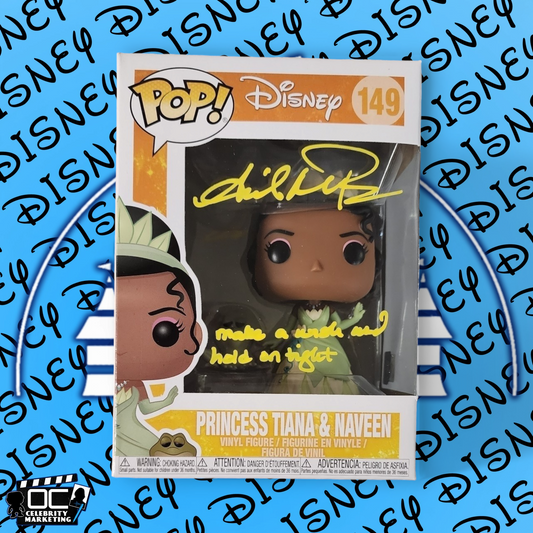Anika Noni Rose signed Disney Princess Tiana & Naveen Funko #149 OCCM QR Auto-Y