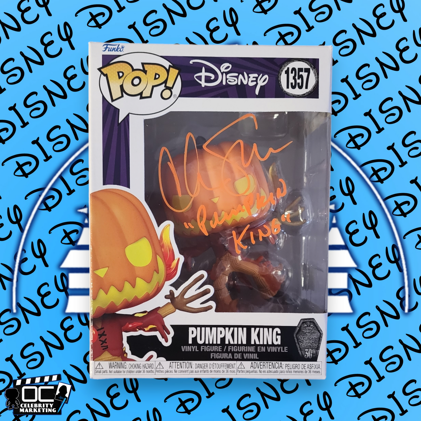 Chris Sarandon signed Pumpkin King Funko Disney NBC #1357 OCCM QR code Auto