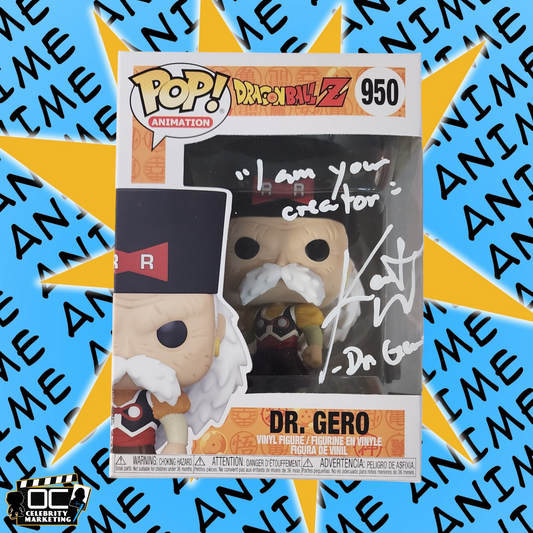 Kent Williams signed Dragon Ball Z Dr. Gero Funko 950 autographed QR code OCCM-W