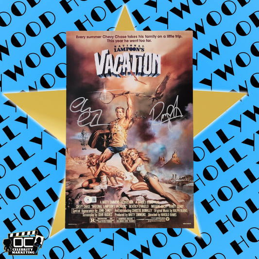 Randy Quaid and Chevy Chase signed 11x17 Vacation photo BAS QR code Autographed