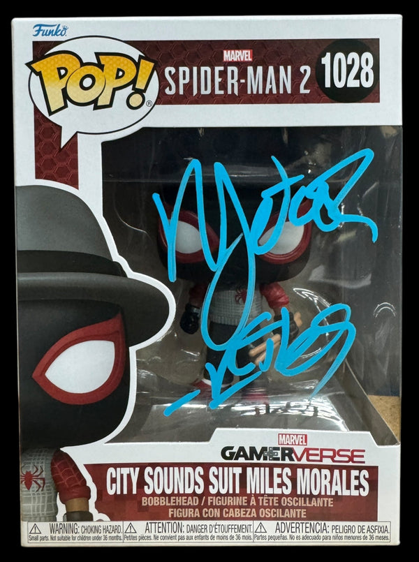 Nadji Jeter signed Marvel Spider-Man 2 City Sounds Suit Miles Morales Funko Pop!
