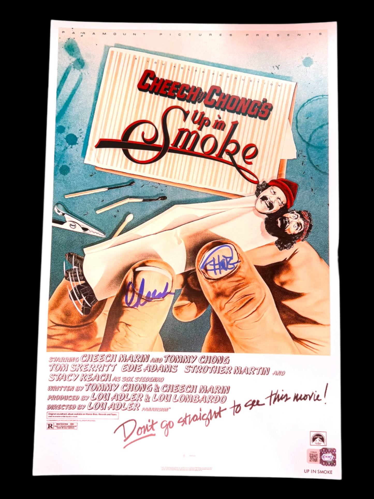 Cheech & Chong signed 11x17 Up in Smoke movie poster photo