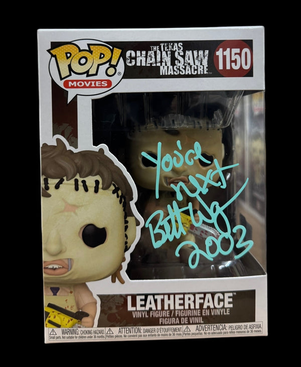 Brett Wagner signed The Texas Chainsaw Massacre Leatherface Funko Pop! #1150 "You're Next"