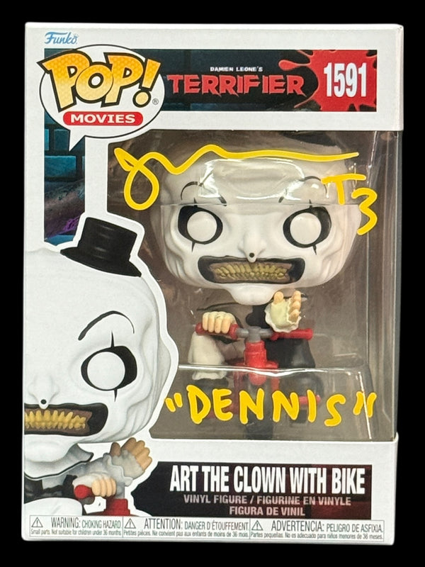 Jon Abrahams signed Art the Clown with Bike Terrifier Funko Pop! - Yellow