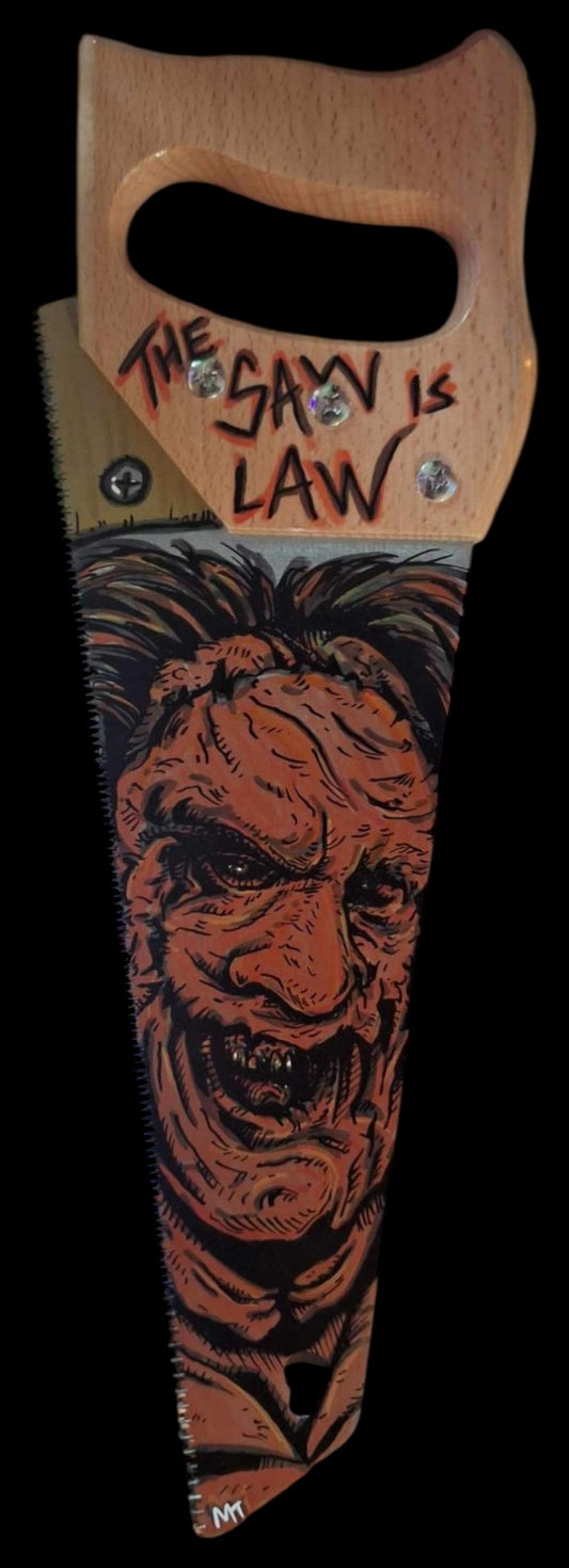 Brett Wagner signed Exclusive hand painted Leatherface Saw by Celebrity artist Michael Toth - Saw 2 (Pre-Order)