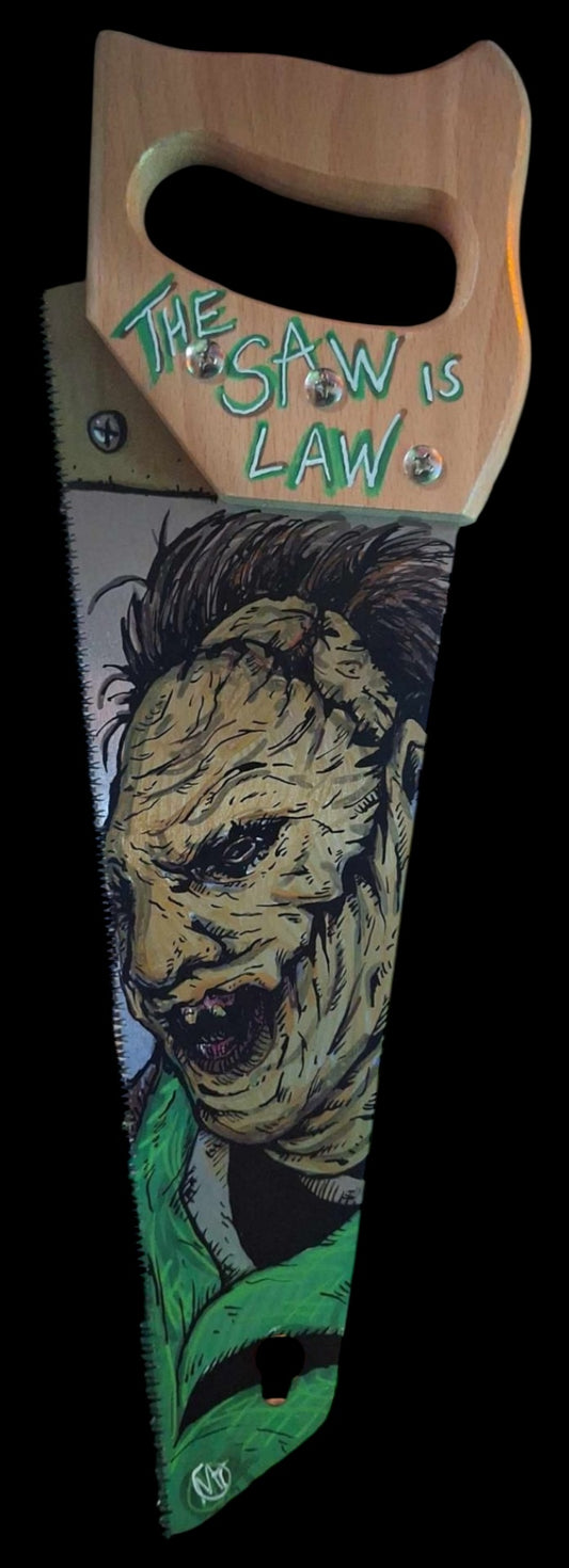 Brett Wagner signed Exclusive hand painted Leatherface Saw by Celebrity artist Michael Toth - Saw 3 (Pre-Order)