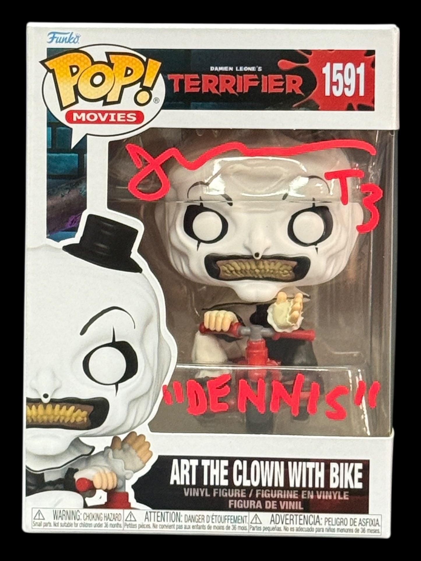 Jon Abrahams signed Art the Clown with Bike Terrifier Funko Pop! - Red