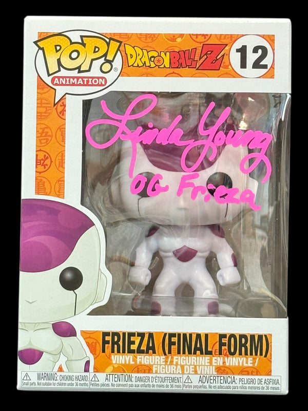 Linda Young signed Dragon Ball Z Frieza (Final Form) Funko Pop! - Pink