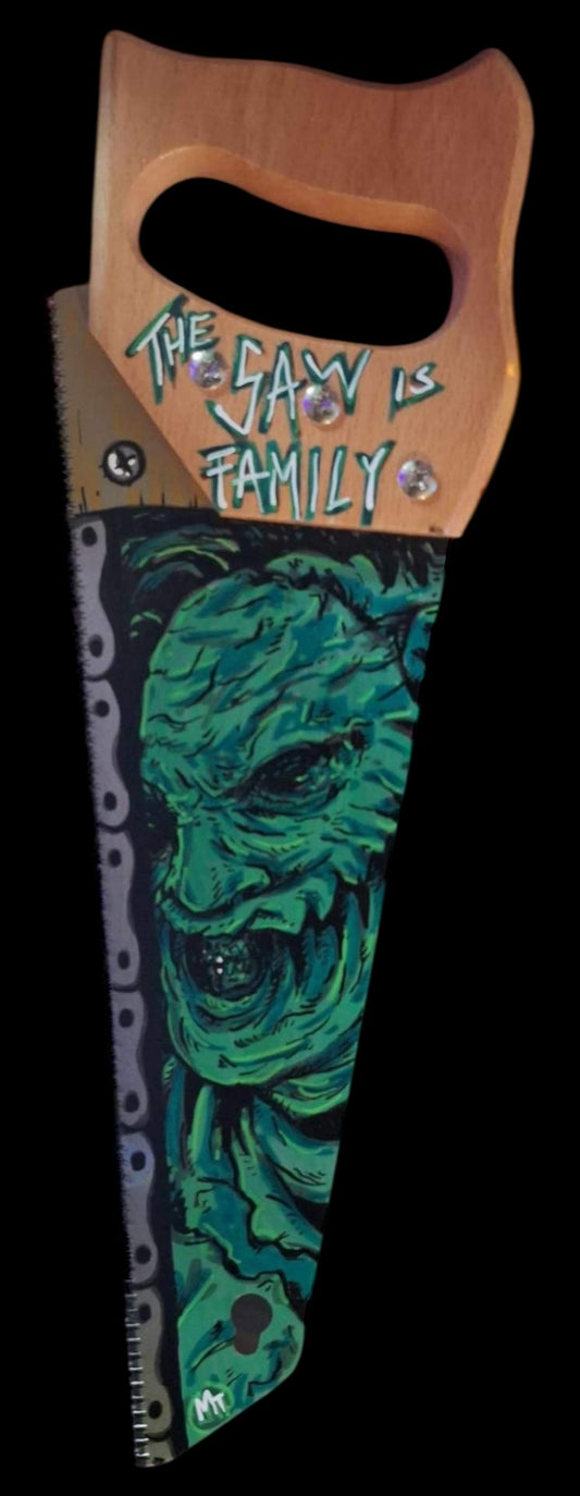 Brett Wagner signed Exclusive hand painted Leatherface Saw by Celebrity artist Michael Toth - Saw 4 (Pre-Order)