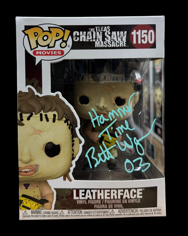 Brett Wagner signed The Texas Chainsaw Massacre Leatherface Funko Pop! #1150 "Hammer Time"