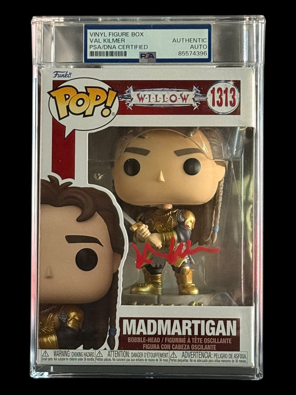 Val Kilmer signed PSA Encap. Madmartigan Willow Funko Pop!