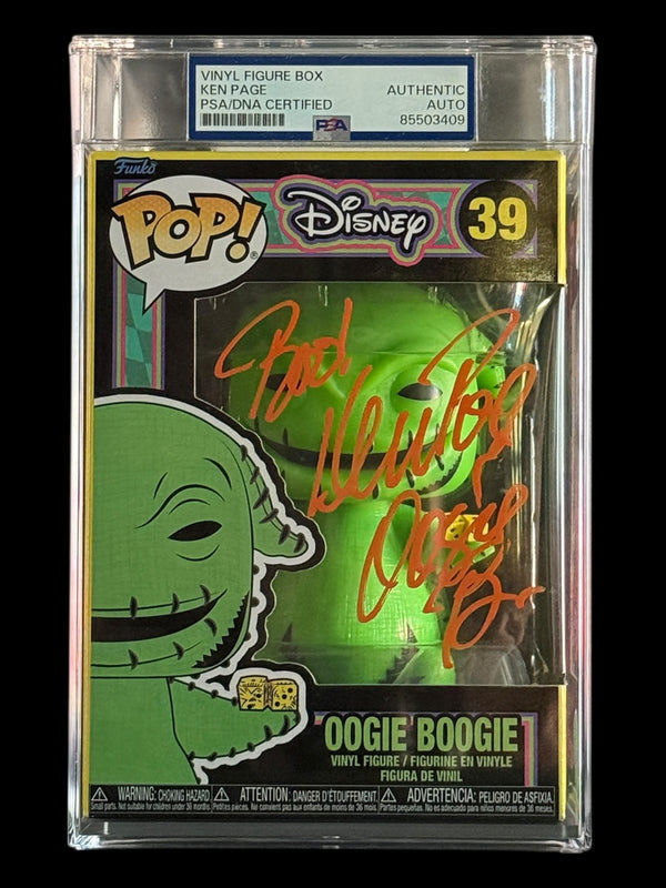 Ken Page signed PSA Encap. Blacklight Oogie Boogie Disney Funko Pop!