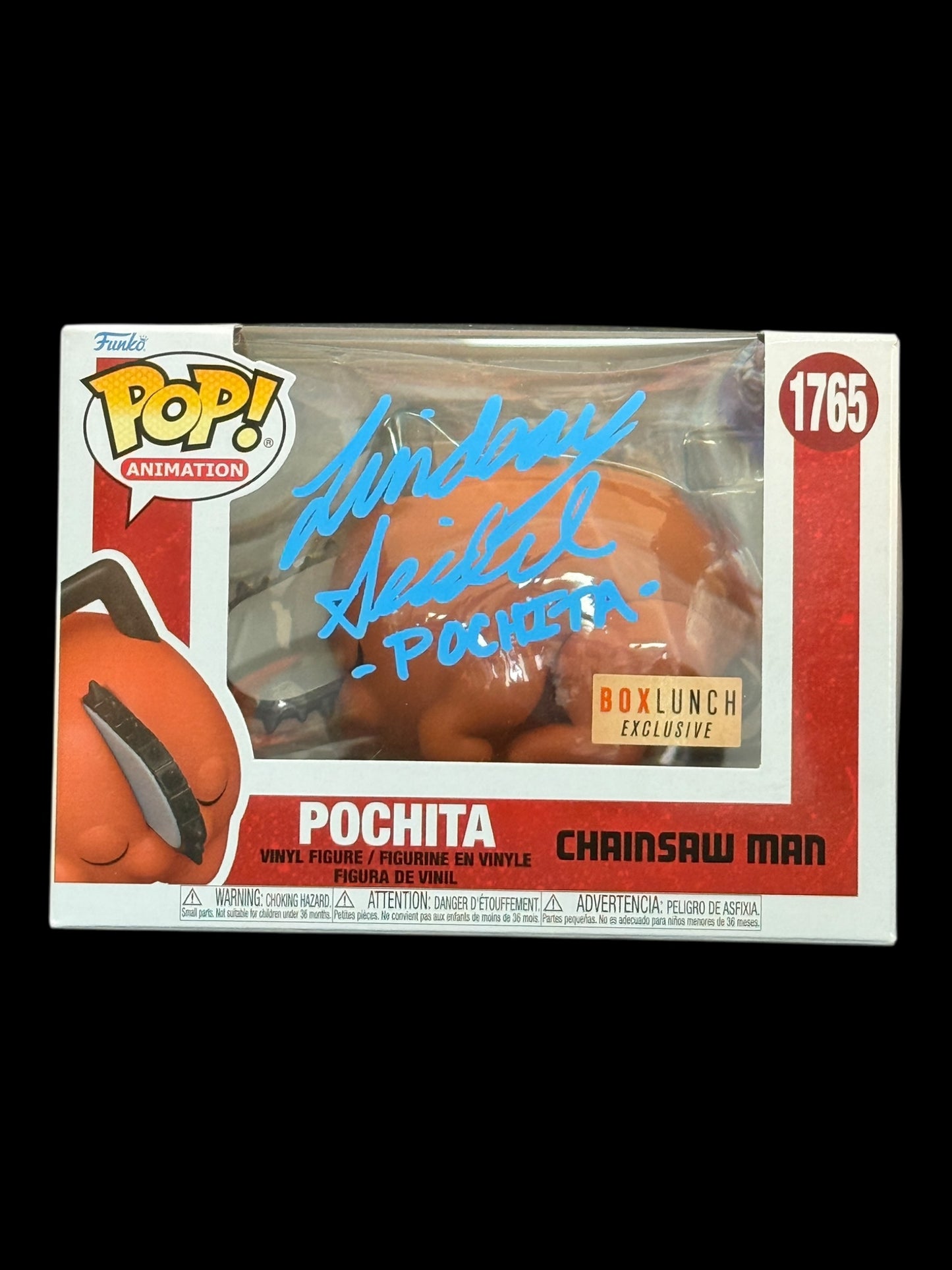 Lindsay Seidel signed Boxlunch Exclusive Chainsaw Man Pochita Funko Pop!