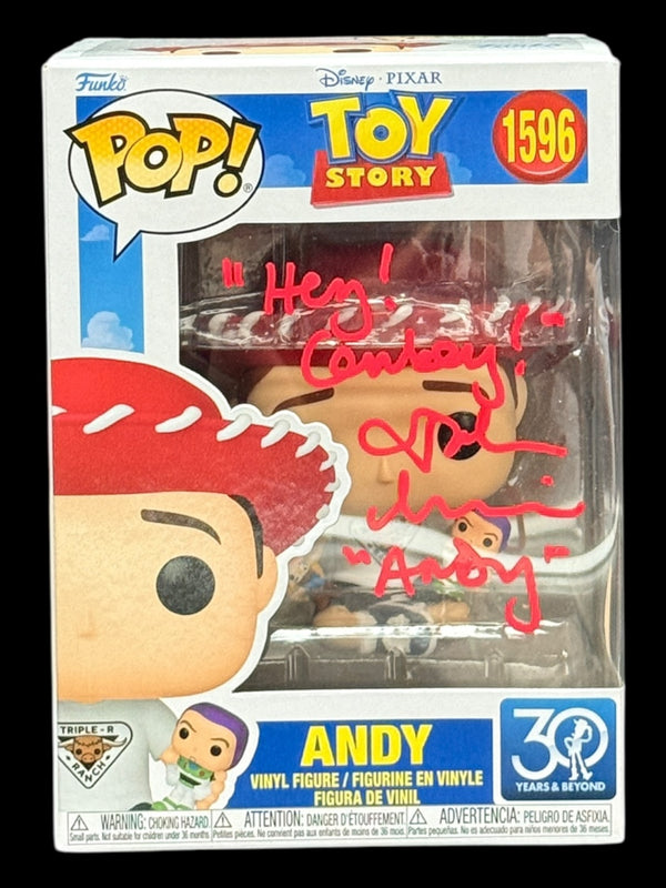 John Morris signed Disney Pixar Toy Story 30 Years and Beyond Andy Funko Pop! - "Hey! Cowboy!"