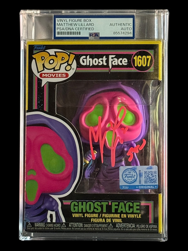 Matthew Lillard signed PSA Encap. Blacklight Ghost Face Scream Funko Pop!