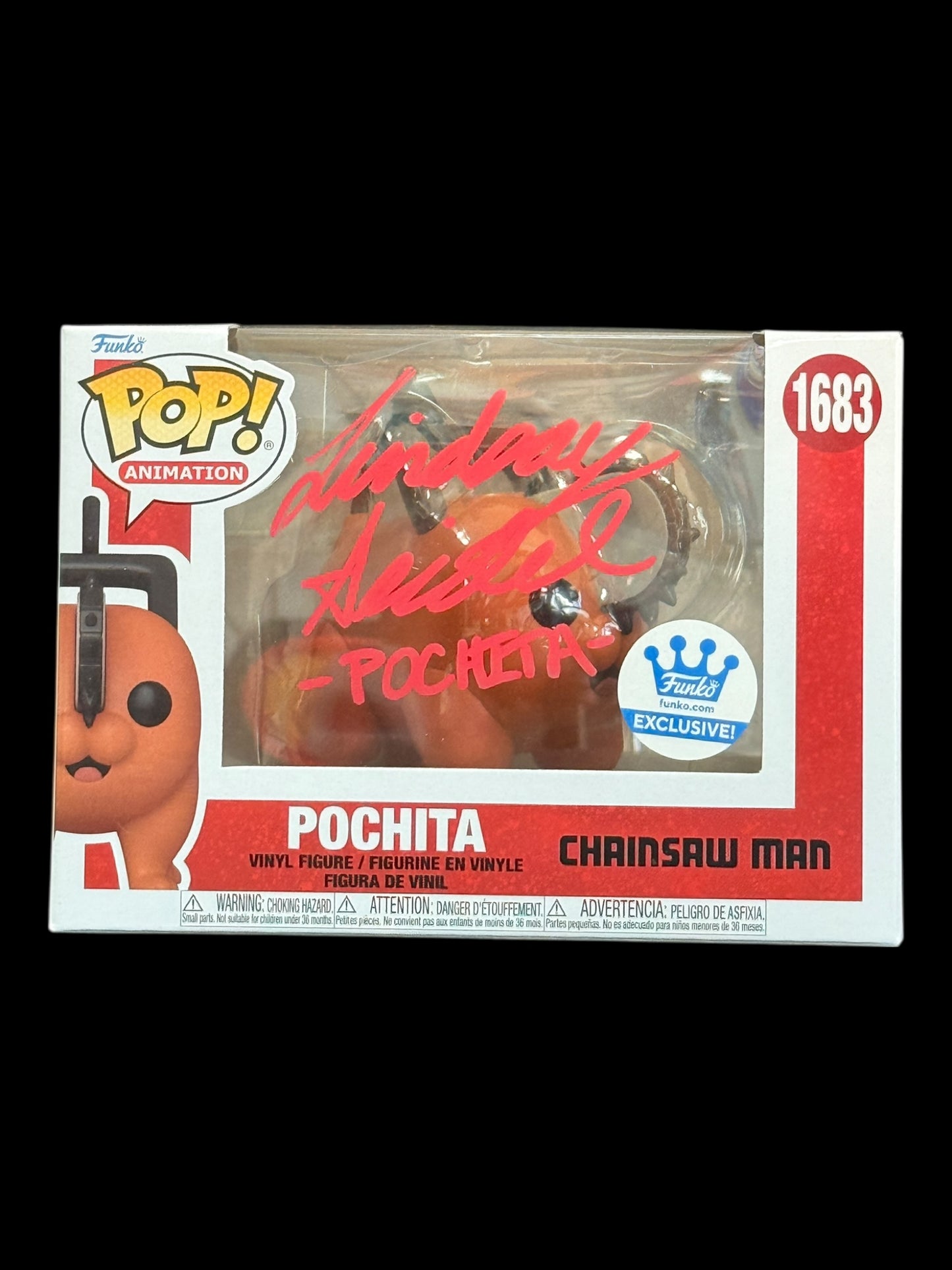 Lindsay Seidel signed Funko.com Exclusive Chainsaw Man Pochita Funko Pop!