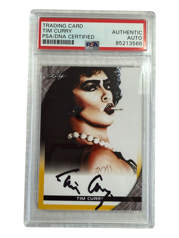 Tim Curry signed Leaf Trading Card Yellow Border PSA/DNA Encap (Black)