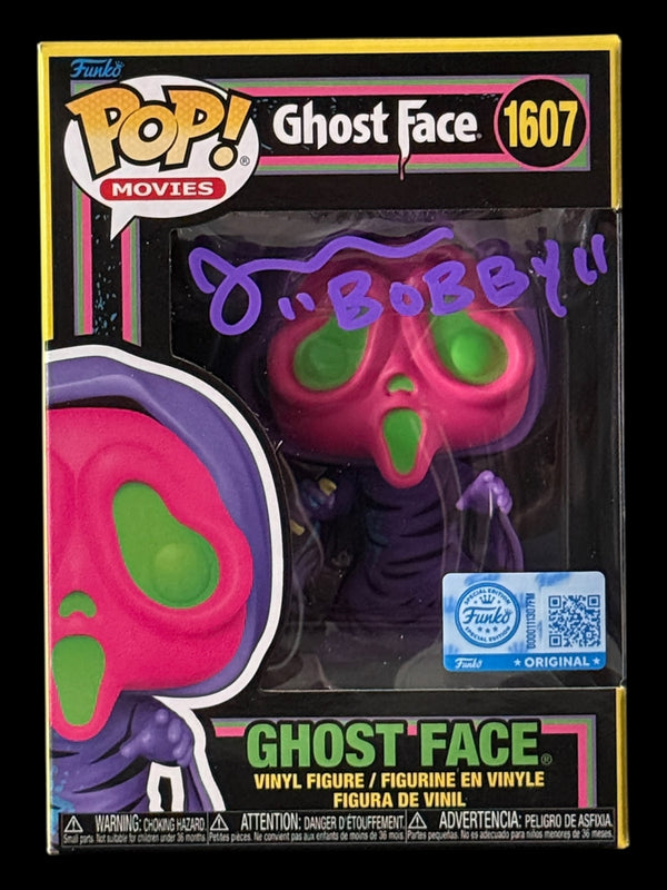 Jon Abrahams signed Blacklight Ghost Face Funko Pop! - Purple