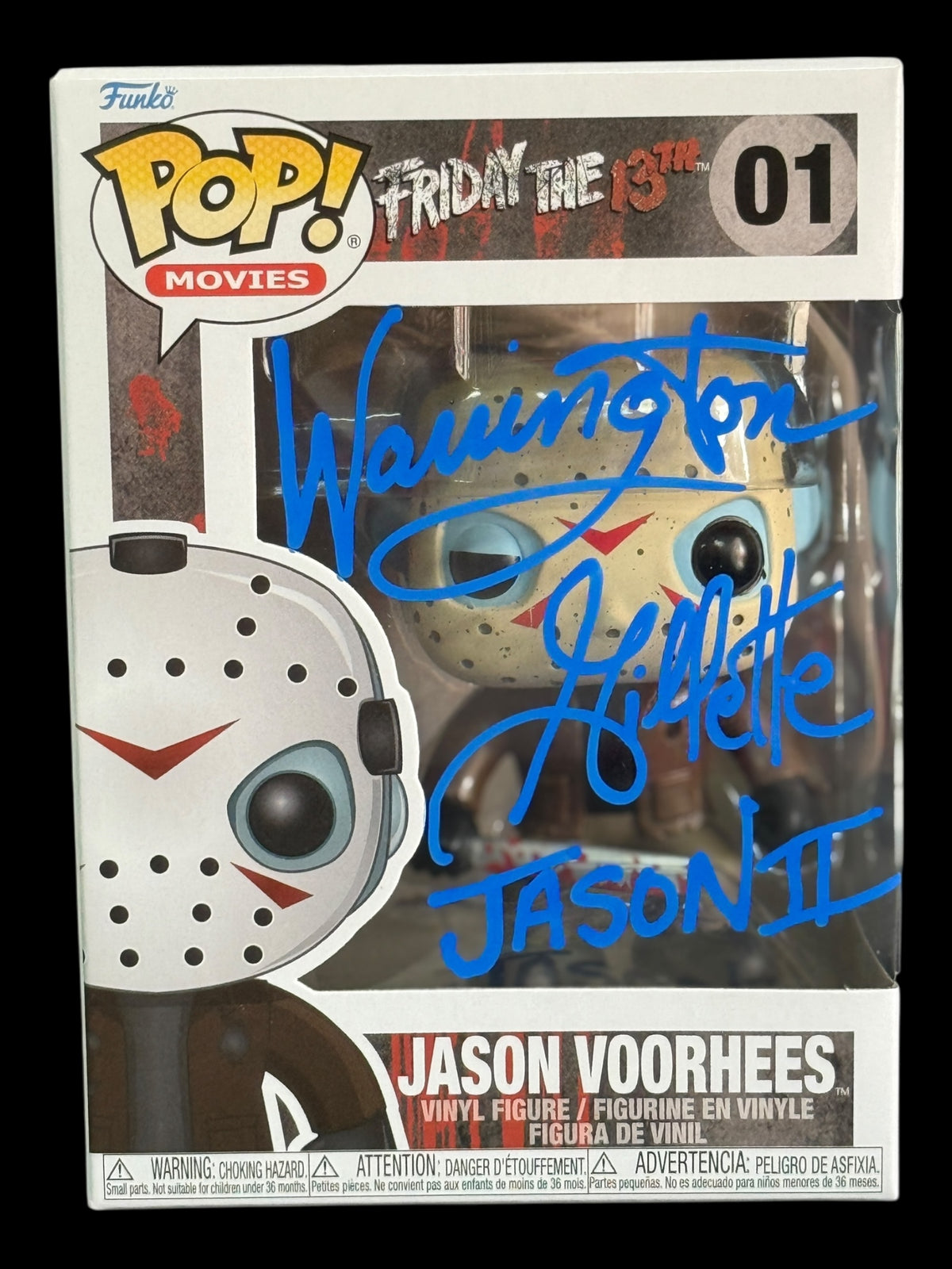 Warrington Gillette signed Friday the 13th Jason Voorhees Funko Pop! - Blue
