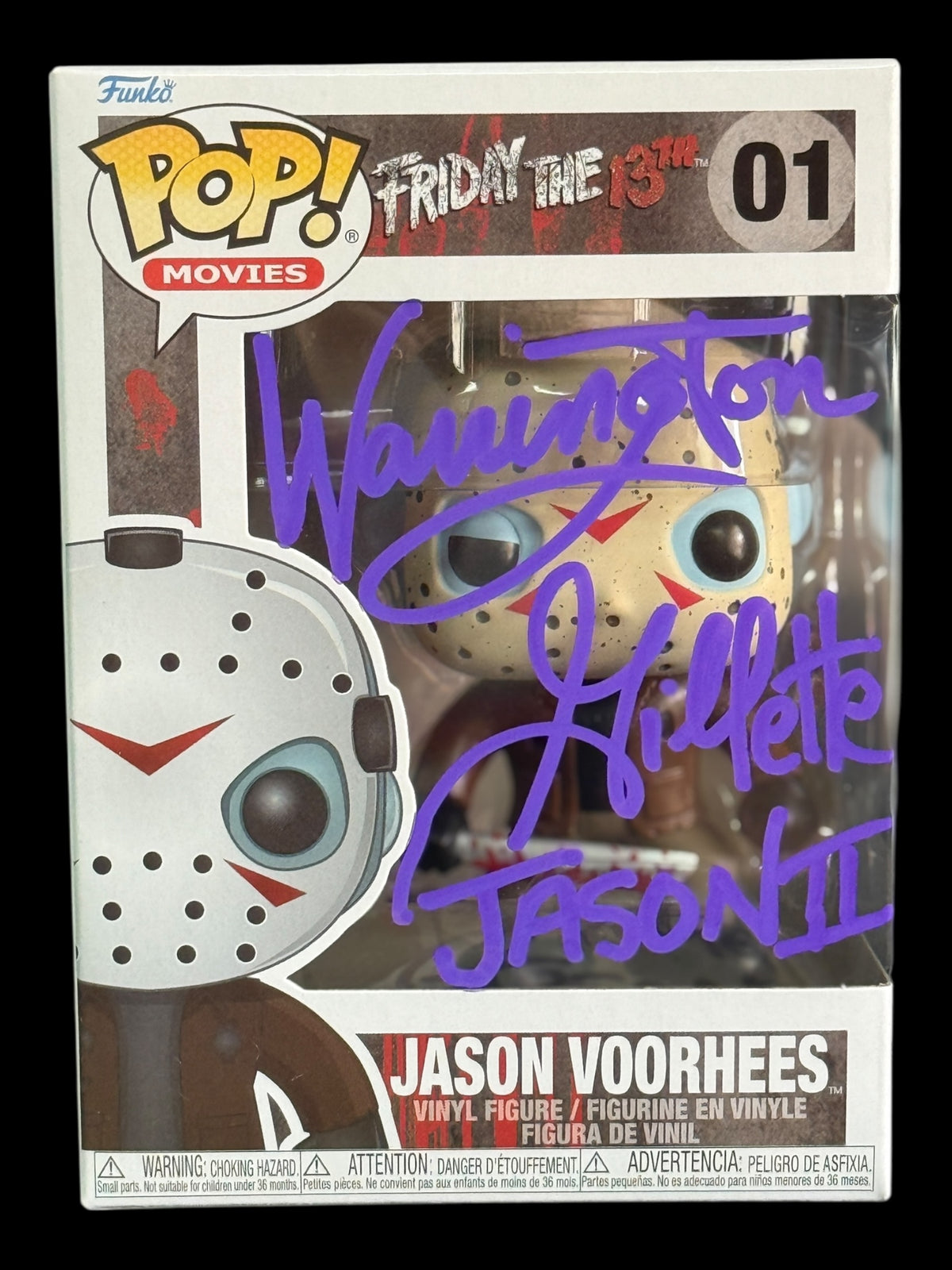 Warrington Gillette signed Friday the 13th Jason Voorhees Funko Pop! - Purple