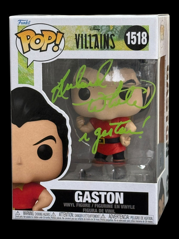 Richard White signed Disney Villains Gaston Funko Pop #1518 - Green
