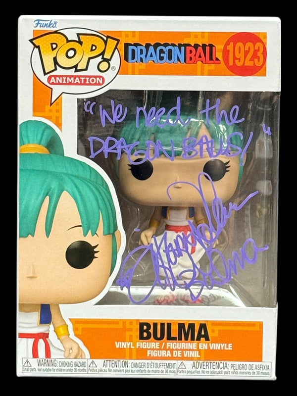 Tiffany Vollmer signed Bulma Dragon Ball Funko Pop! - "We need the Dragon Balls!"