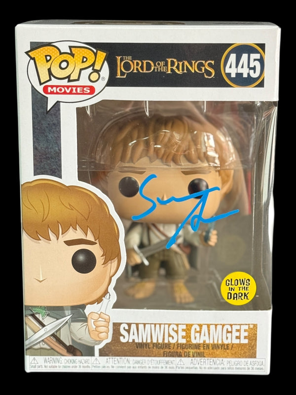 Sean Astin signed Lord of the Rings Glow Samwise Gamgee Funko Pop! - Blue
