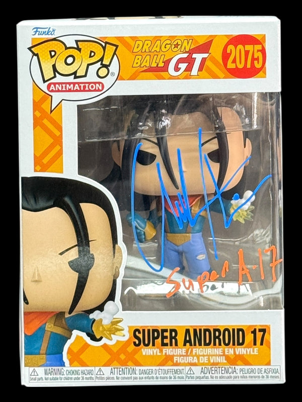 Chuck Huber signed Super Android 17 Dragon Ball GT Funko Pop! - Blue & orange