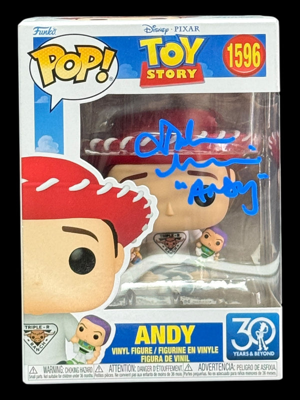 John Morris signed Disney Pixar Toy Story 30 Years and Beyond Andy Funko Pop! - Blue