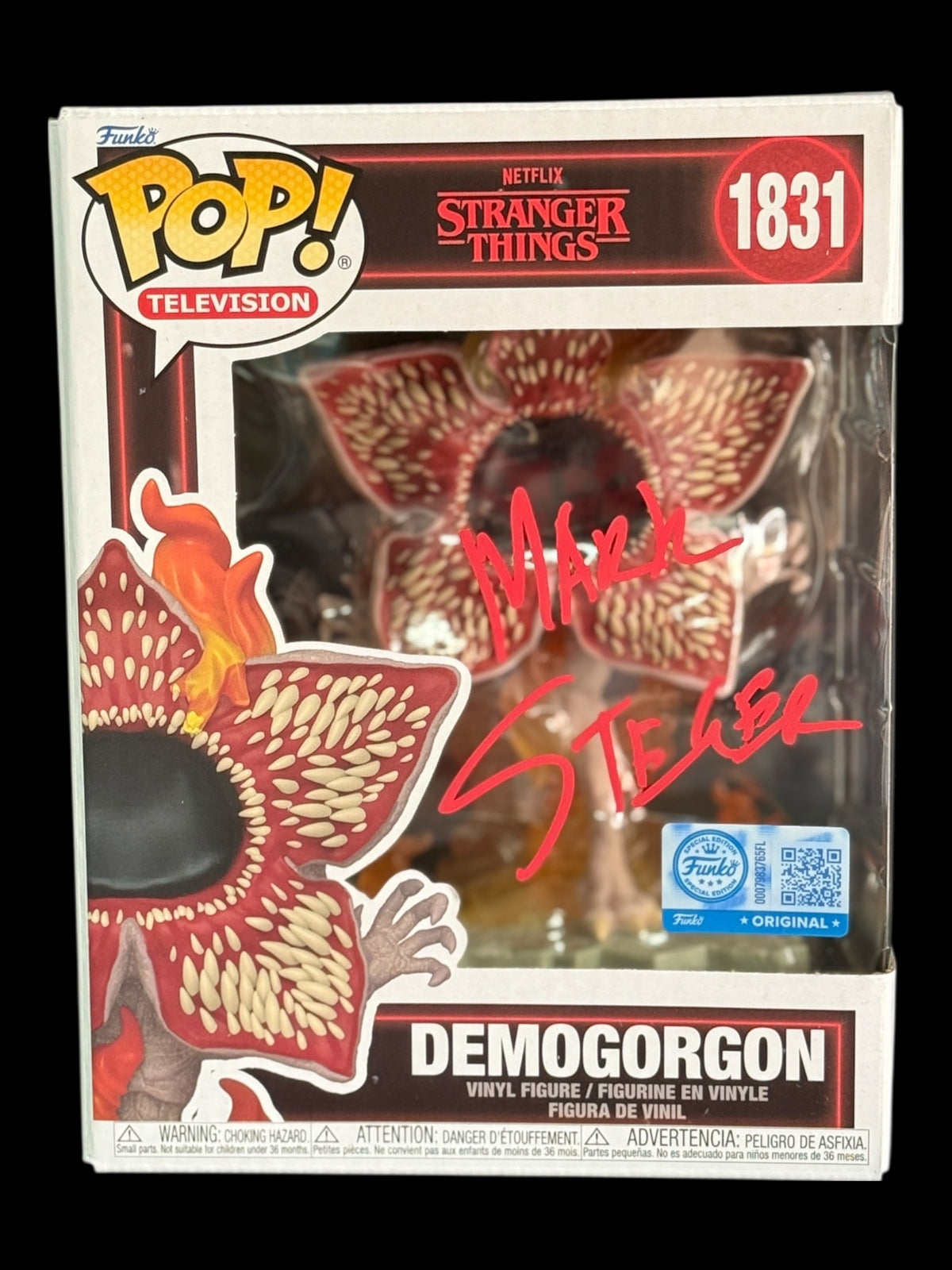 Mark Steger signed Funko Special Edition Stranger Things Demogorgon Funko Pop! - Red