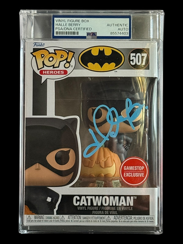 Halle Berry signed PSA Encap. Game Stop Exclusive Catwoman Funko Pop!