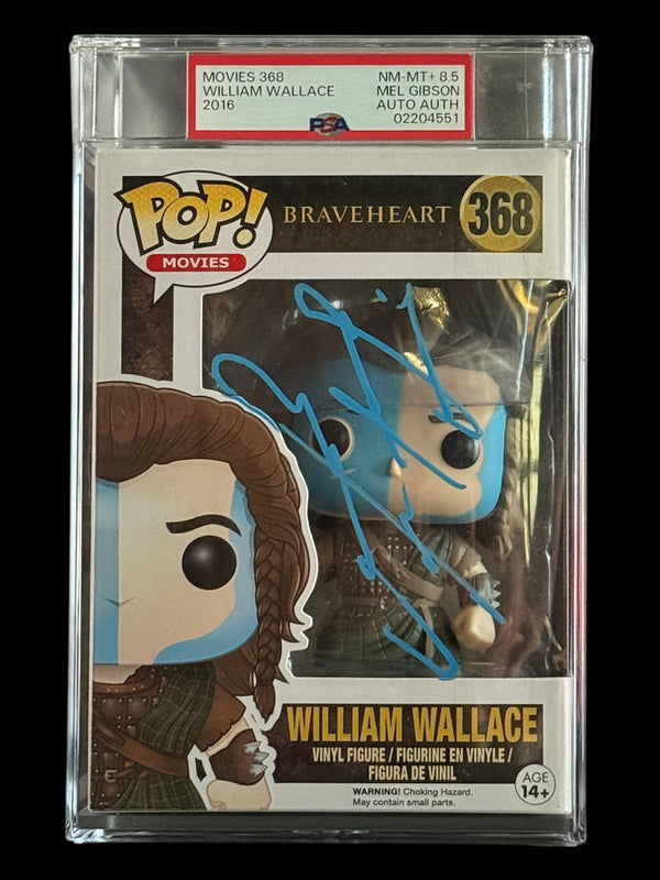 Mel Gibson signed PSA Encap. William Wallace Braveheart NM-MT+8.5 Funko Pop! - 02204551