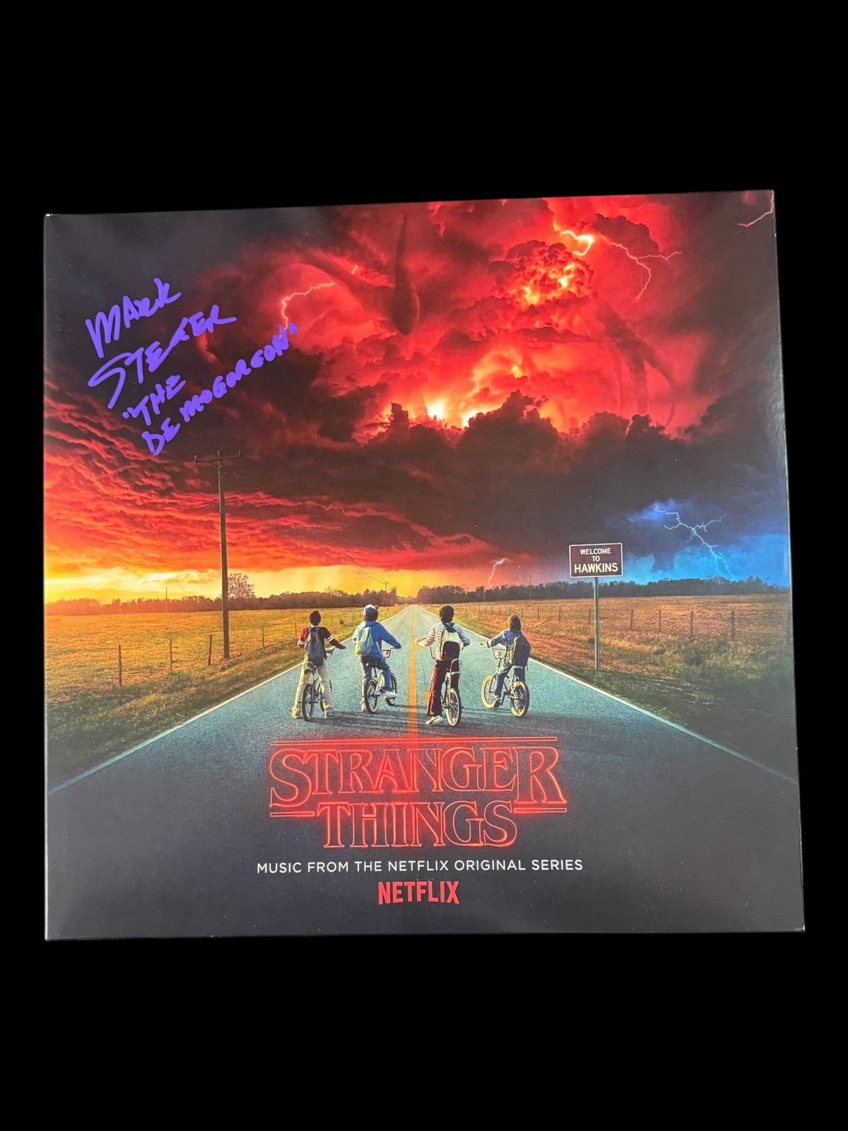 Mark Steger signed Netflix Stranger Things Original Series Soundtrack LP - Purple