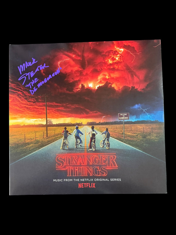 Mark Steger signed Netflix Stranger Things Original Series Soundtrack LP - Purple