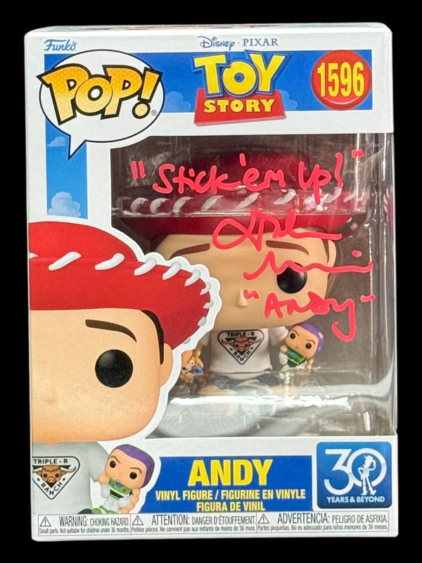 John Morris signed Disney Pixar Toy Story 30 Years and Beyond Andy Funko Pop! - "Stick'em Up!"
