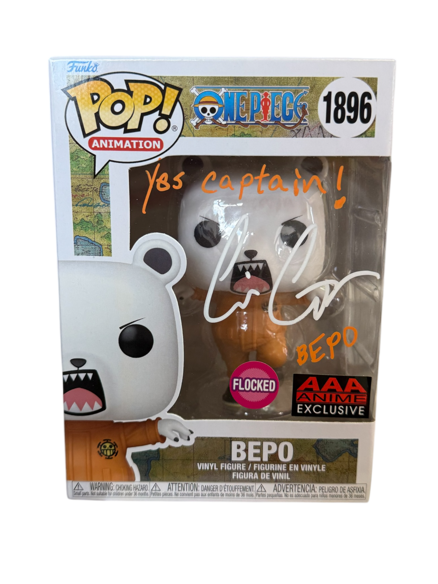 Cris George Signature Series:  AAA Anime Exclusive Flocked One Piece Bepo Funko Pop! #1896 (#/10)