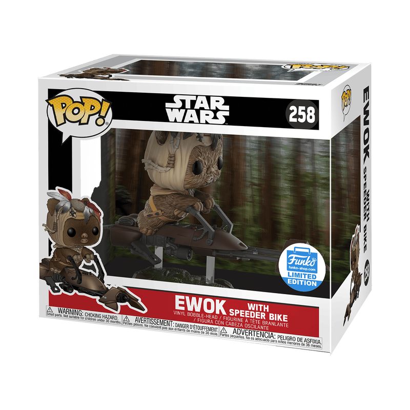 Tony Cox Signed STAR WARS Ewok with Speeder Bike Funko-Shop.com LE Pop! #258 (Pre-Order)