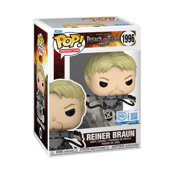 Robert McCollum signed Special Edition Attack on Titan Reiner Braun Funko Pop! # 1996 (Pre-Order)